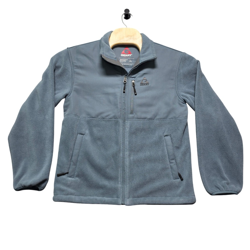 Retro Style Gorpcore Cozy Gerry Full Zip Fleece Yoke Jacket Mens Small Blue